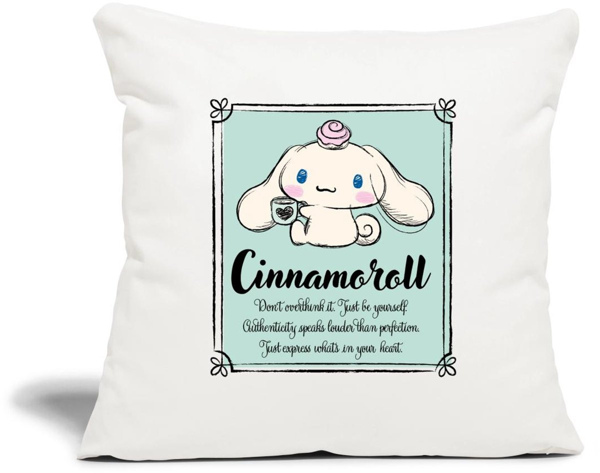 Spreadshirt Cinnamoroll Don't Overthink It. Just Be Yourself Sierkussenhoes, 45 x 45 cm