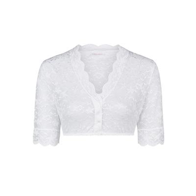 Dirndlbluse NINA VON C. "Dirndl-Bluse halbarm Luisa", Damen, Gr. 34, weiß, Obermaterial: 86% Polyamid PA. 14% Elasthan EL., Blusen Dirndlbluse
