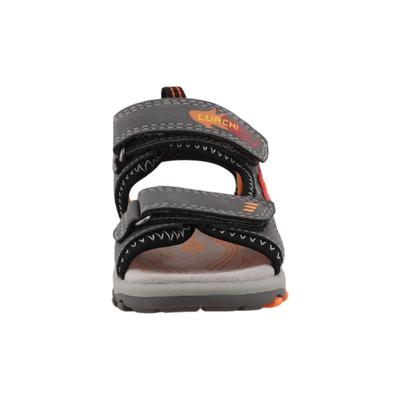 Sandale LURCHI "Lurchi Rosco", Mädchen, Gr. 35, grau (dunkelgrau), Kunstfaser, unifarben, Schuhe Sandale