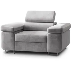 SESSEL CALVO Polstersessel Loungesessel ergonomisch, Hellgrau