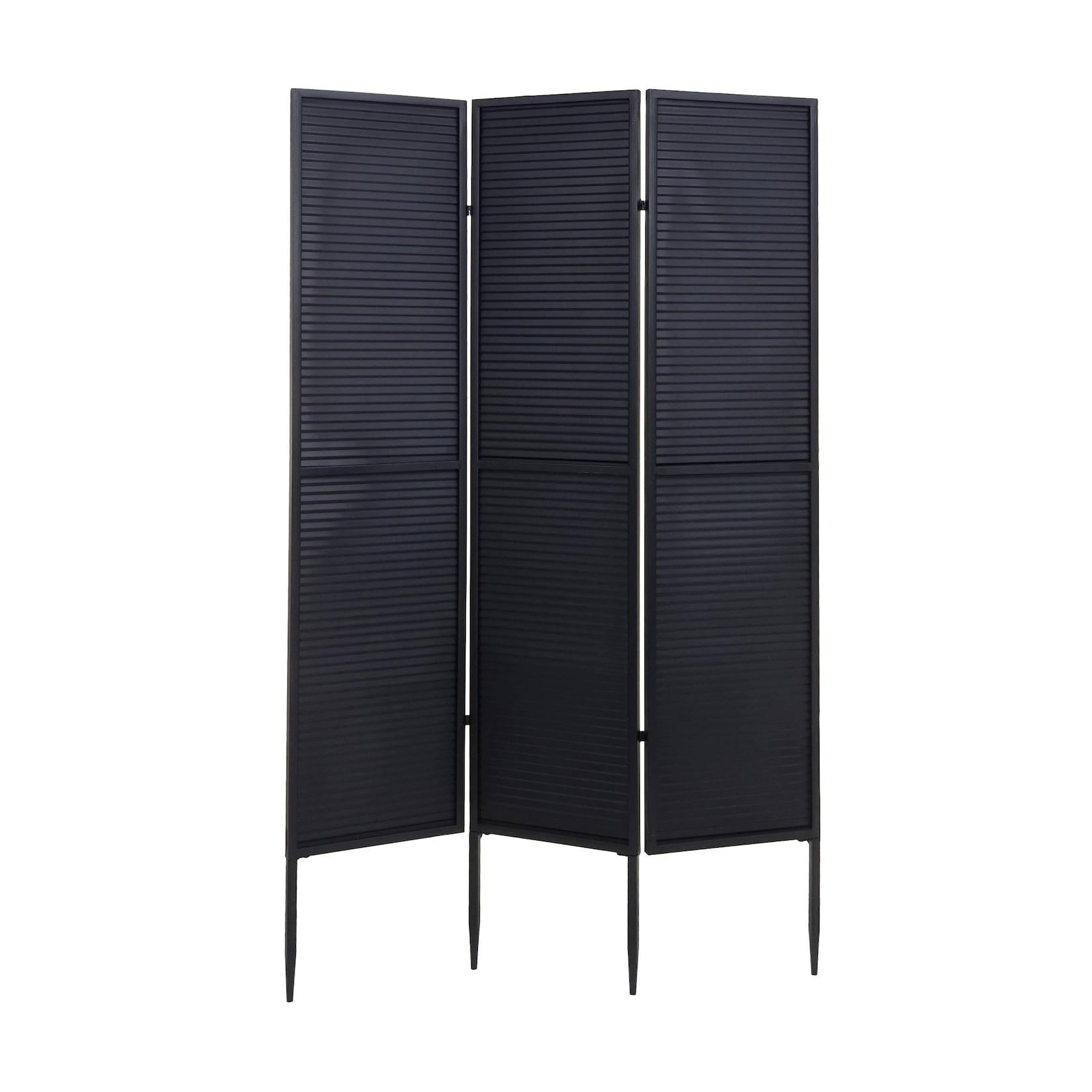 Garten-Paravent MCW-J14, Raumteiler Trennwand Sichtschutz, Metall 200x121cm ~ schwarz