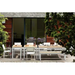 Outdoor Tisch Quadrat Teak / natur eloxiert 160x80