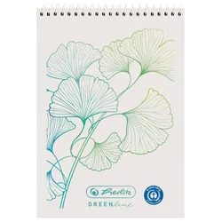 herlitz Notizblock Greenline Gingko DIN A7 kariert, 1 St.