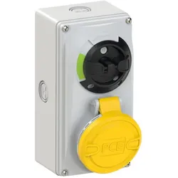 PCE 6115-4k CEE-Steckdose abschaltbar kompakt 16A 5p 4h IP44/IP54 Knock Out 61154k