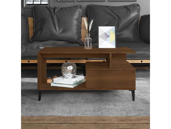 Table basse-Table Salon -Table d'appoint Chêne marron 90x49x45 cm Bois d'ingénierie 750840