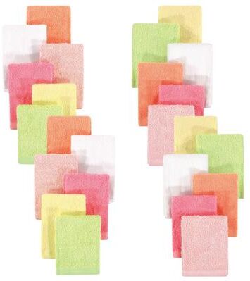 Hudson Baby Infant Girl 24Pc Rayon from Bamboo Woven Washcloths, Citrus, One Size - Citrus - One Size