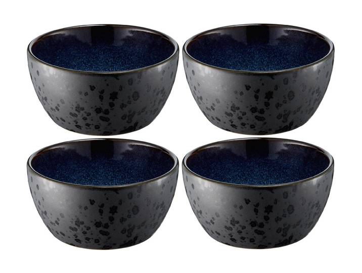 Snackschale BITZ, blau (dunkelblau), H:6cm Ø:12cm, Steinzeug, Schüsseln, Snackschale