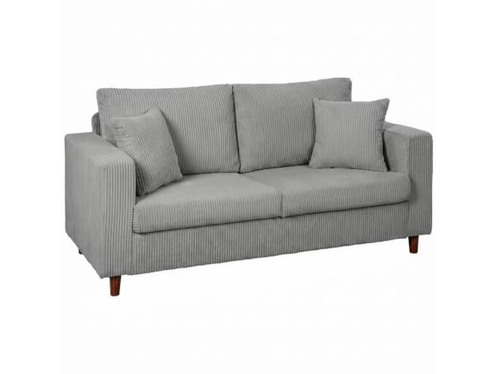 HOMCOM 2-Sitzer Cordsofa 240kg 170x80x82cm Hellgrau Modernes Sofa, breite und tiefe Sitzfläche, Holzbeine, für Schlafzimmer, Wohnzimmer