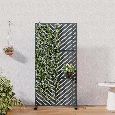 "Lirago Yard Outdoor Privacy Screen with Chevron Design Freestanding Patio Screen - 60""H x 30""W"