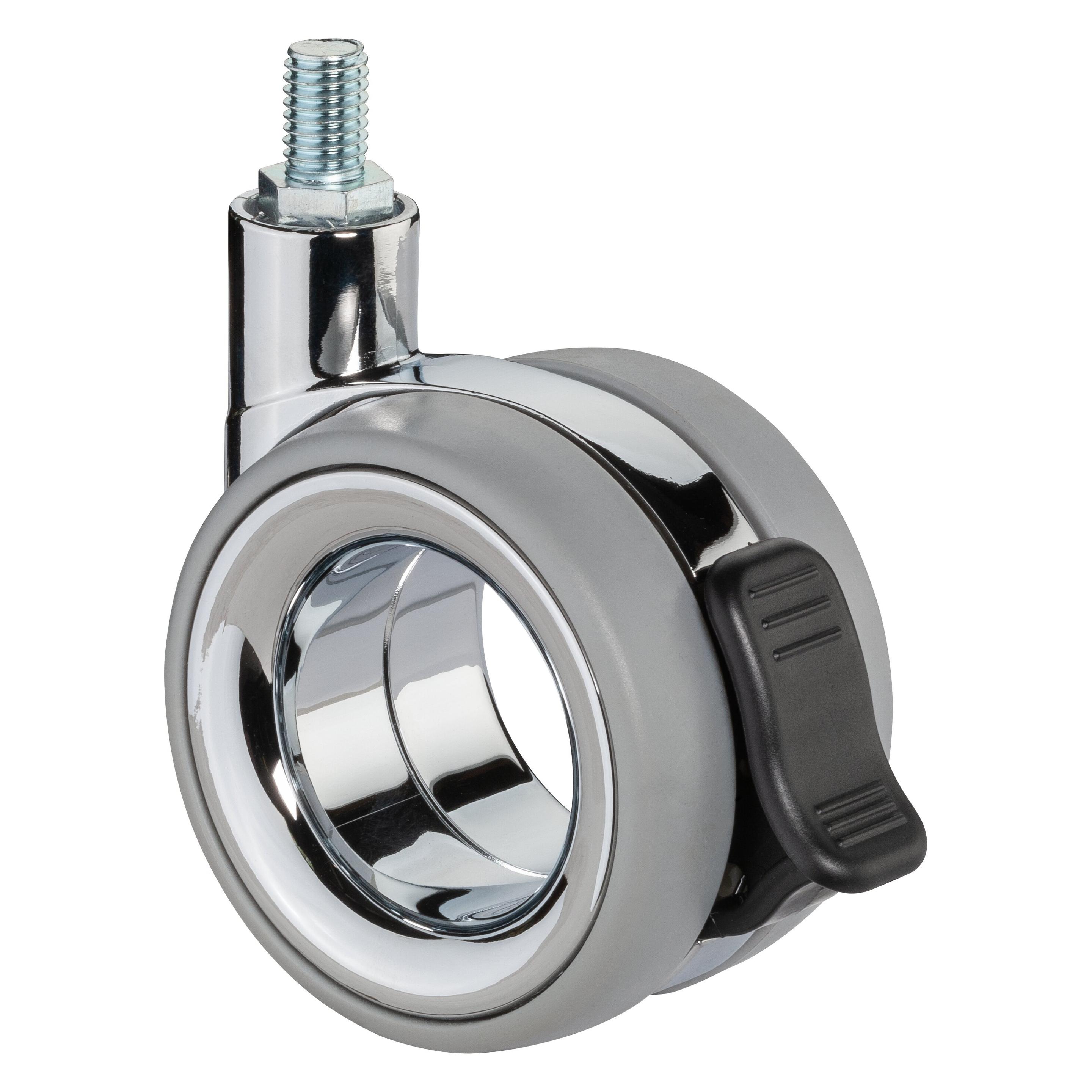 BS Rollen Design-Doppelrolle, mit Feststeller,Rad Ø 75mm, F353, Polyurethan grau (228235)