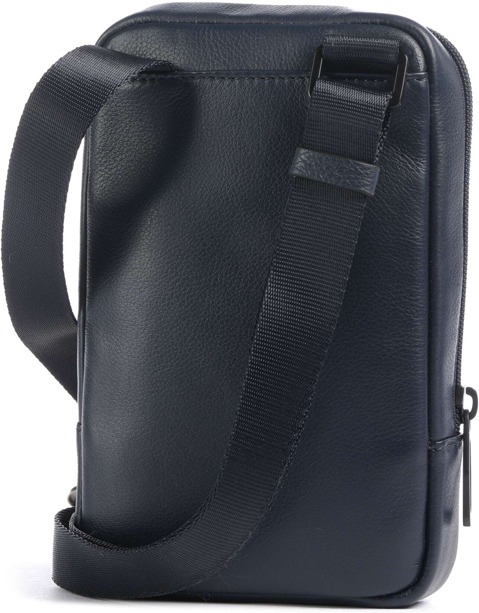 Piquadro W137 Umhängetasche aus Leder, blau