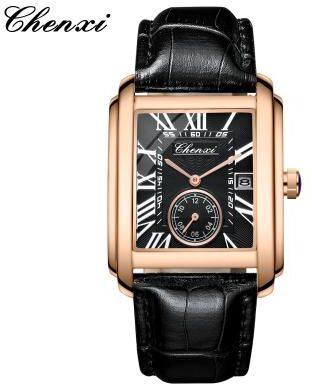 Fashion Sheath Elite Business Quartz Watch With Leather Strap And Calendar e