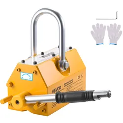 VEVOR Lasthebemagnet Permanentmagnetheber 1000 kg Zugkraft Hebemagnet mit Entriegelungsgriff & Stahlhaken, verwendet in Werkstattkränen und Hebezeugen, zum Heben von Stahlplatten, Brettern