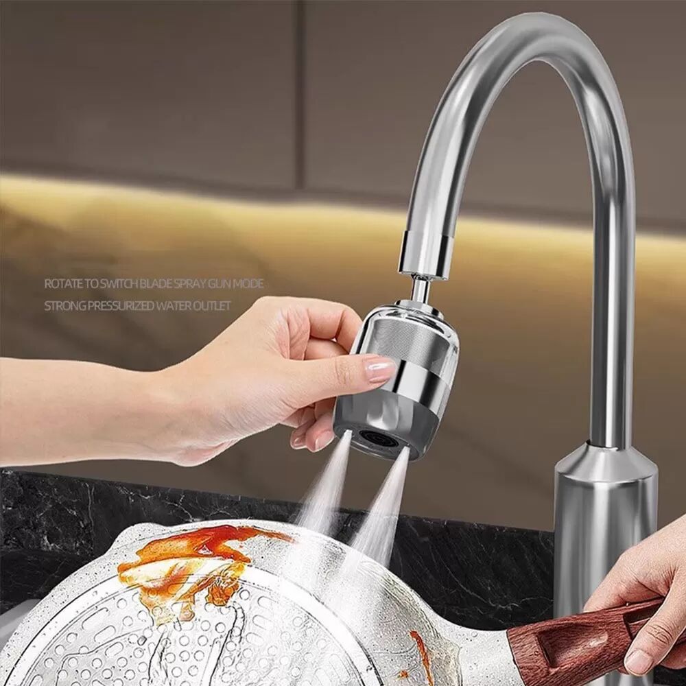 INF 720° Schwenkbarer Wasserhahn Belüfter mit 3 Modi - Druckverstärkung & Anti-Spritz Universalanschluss