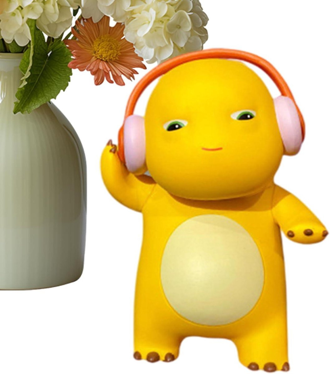 Geel Cartoon Figuur Decoratief Ornament voor Auto Dashboard of Bureau