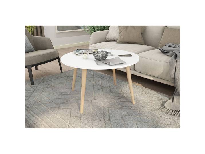 Table basse Selaten II Ø 80cm Blanc/Blanc