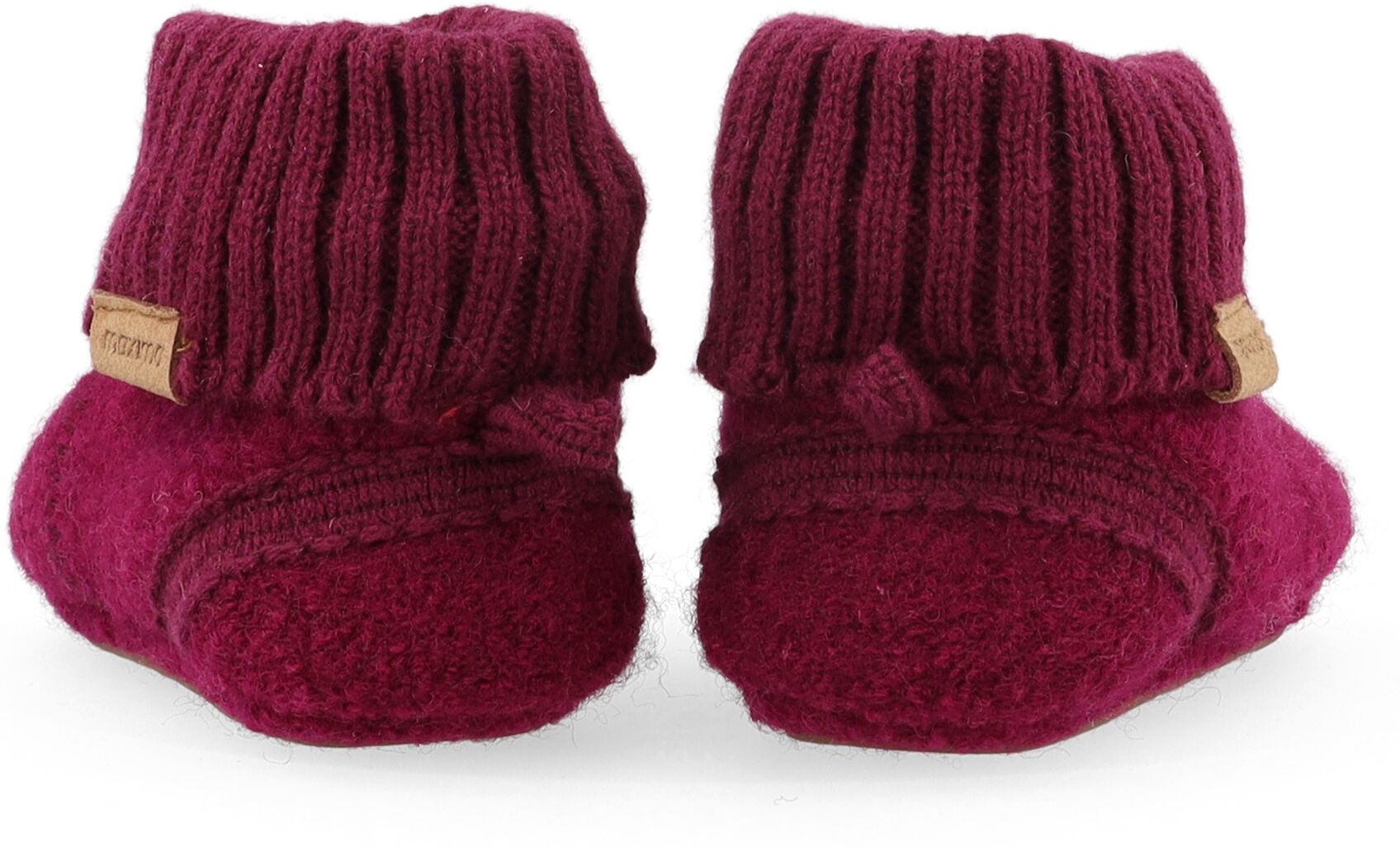 Lauflernschuh MAXIMO, Jungen, Gr. 27/28, Kunstfaser, lila (cassis), Obermaterial: 100% Wolle, meliert, unifarben, Schuhe Lauflernschuh, Wolle, Anti-Rutsch-Sohle, Strickbündchen cassis 27/28, Kunstfaser