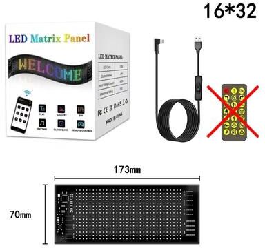 Inspired Finds Demon Eyes LED Matrix Car Display APP Controlled Programmable Light Panel 16x32 Leds