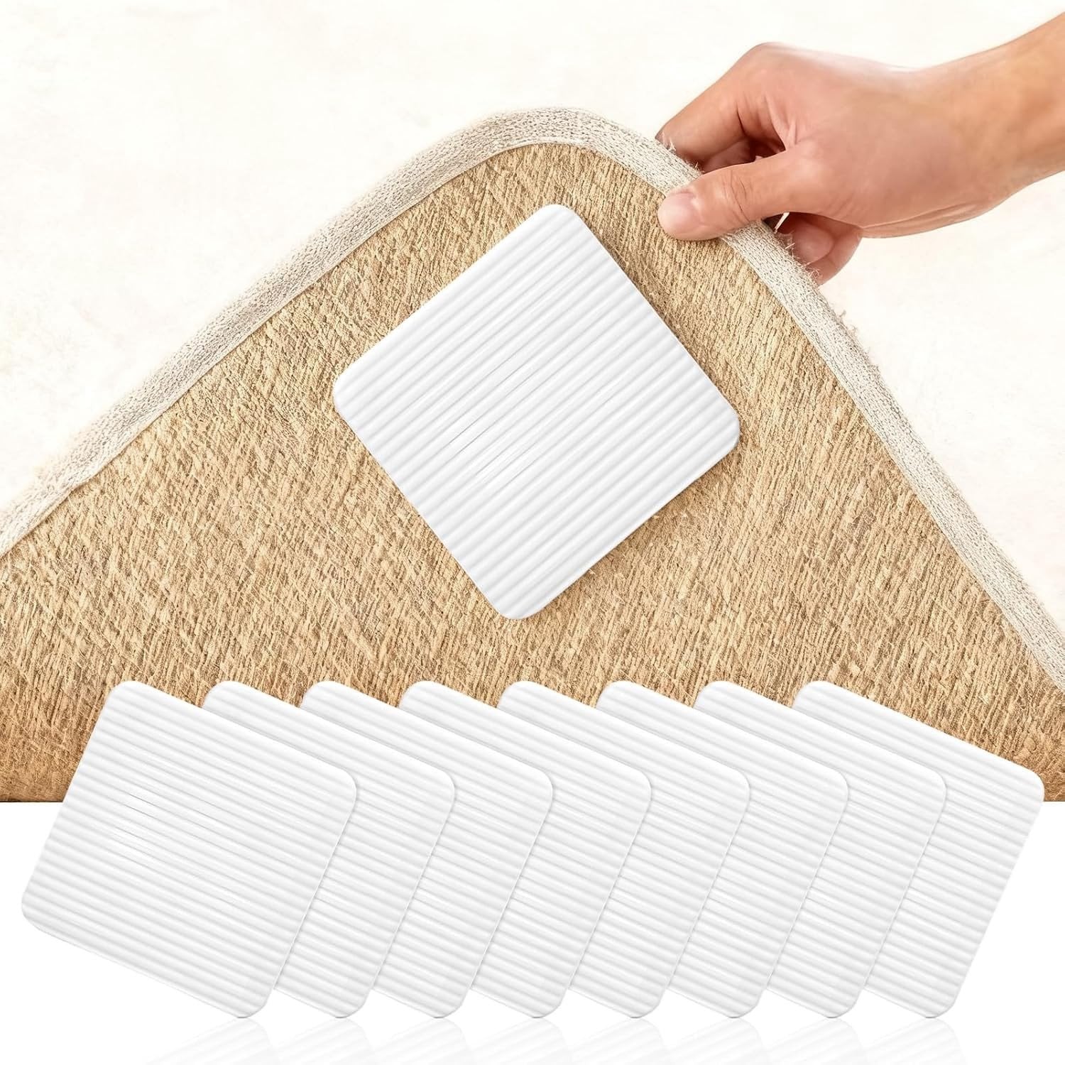 Set van 8 wasbare antislip matten voor tapijten en meubels