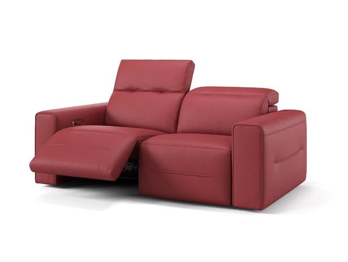Leder Relaxsofa CANNES 2-Sitzer Elektrisches Sofa Premium Couch