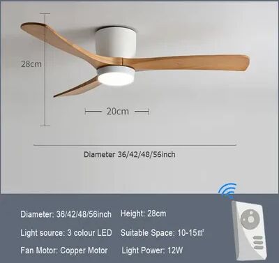 On Spot Shop Whisper Quiet Flush Mount Ceiling Fan With Light , Blade Carved Wood Design, Remote Control & Reversible Motor 3 42 Inch 108cm