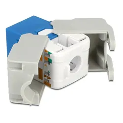 DELOCK Keystone RJ45 Cat6 Buchse 8P8C blau ungeschirmt