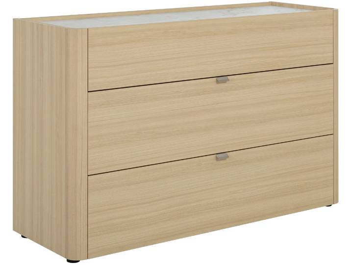 Kommode GAMI SILVA KOMMODE 3 SCHUBLADEN , strukturierte eichenoptik, B:130cm H:83cm T:47cm, Spanplatte, Sideboards, Kommode, Eine praktische Kommode mit sehr hochwertiger Verarbeitung