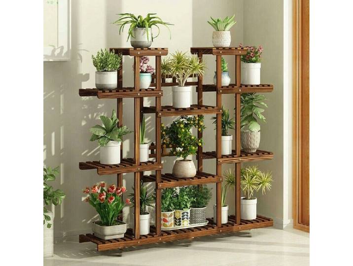 Étagère à plantes en bois, support de Pot de fleur, présentoir de plantes à plusieurs niveaux pour intérieur et extérieur