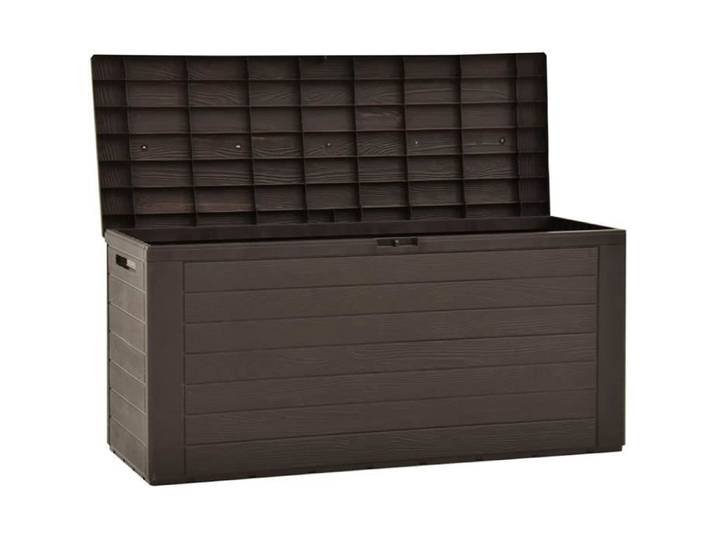 Boîte de Rangement de Jardin Tidyard - Marron - 116x44x55 cm - Pour Jardin Terrasse ou Patio