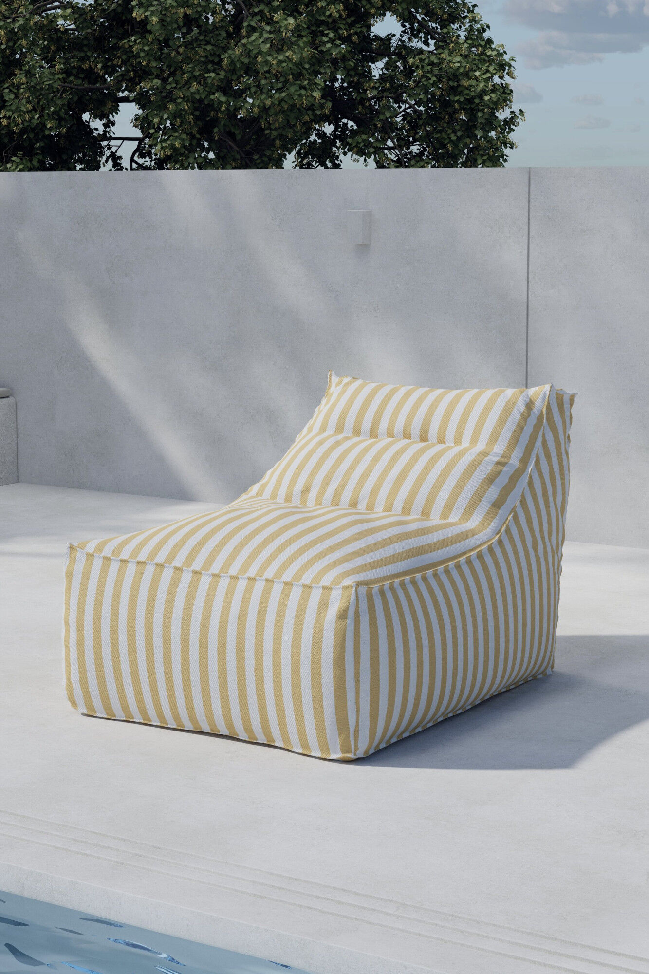Chillkissen VENTURE HOME, gelb (pfirsich), B:90cm H:83cm T:118cm, Poufs, Chillkissen, Sonnenliege skandinavisch, Stoffbezug, outdoor-geeignet, leicht pfirsich B/H/T: 90cm x 83cm x 118cm