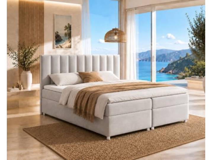 Best for Home Boxspringbett mit Bettkasten Trinity K-10 Bonellfederkern inkl. Topper 160x200 Silber