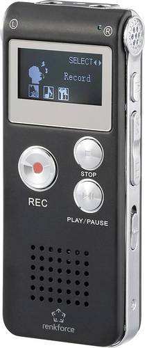 Renkforce RF-DVR-L169 Digitales Diktiergerät Aufzeichnungsdauer (max.) 25h Schwarz Geräuschunterdrückung