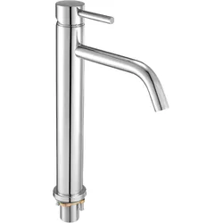 VEVOR Einhebelspültischarmatur, verchromter silberner Wasserhahn für Küchenspüle, Küchenwasserarmatur mit Druckknopfablauf, geeignet für Badezimmer Wohnmobil, Bar, Wasserhahn mit hohem Bogen