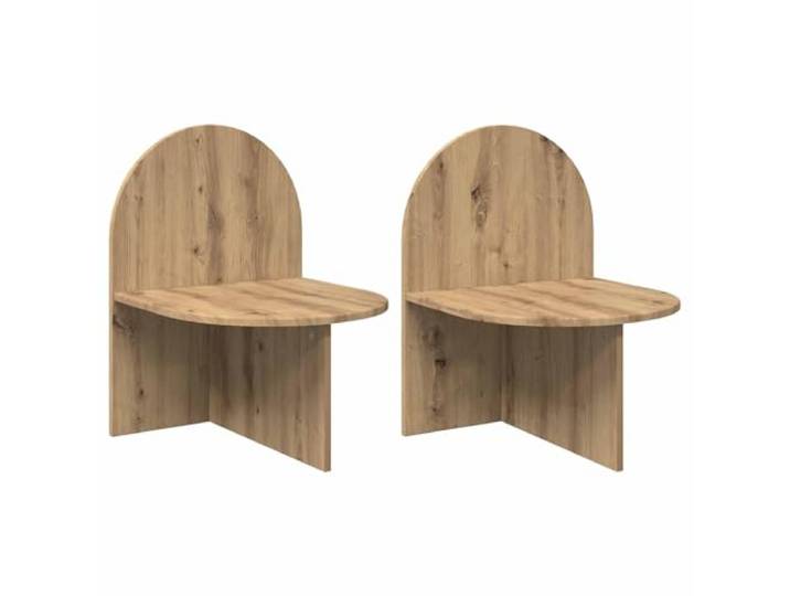 Makastle Nachttisch 2er Set, Beistelltisch Artisan-Eiche 48 x 49 x 65 cm Holzwerkstoff
