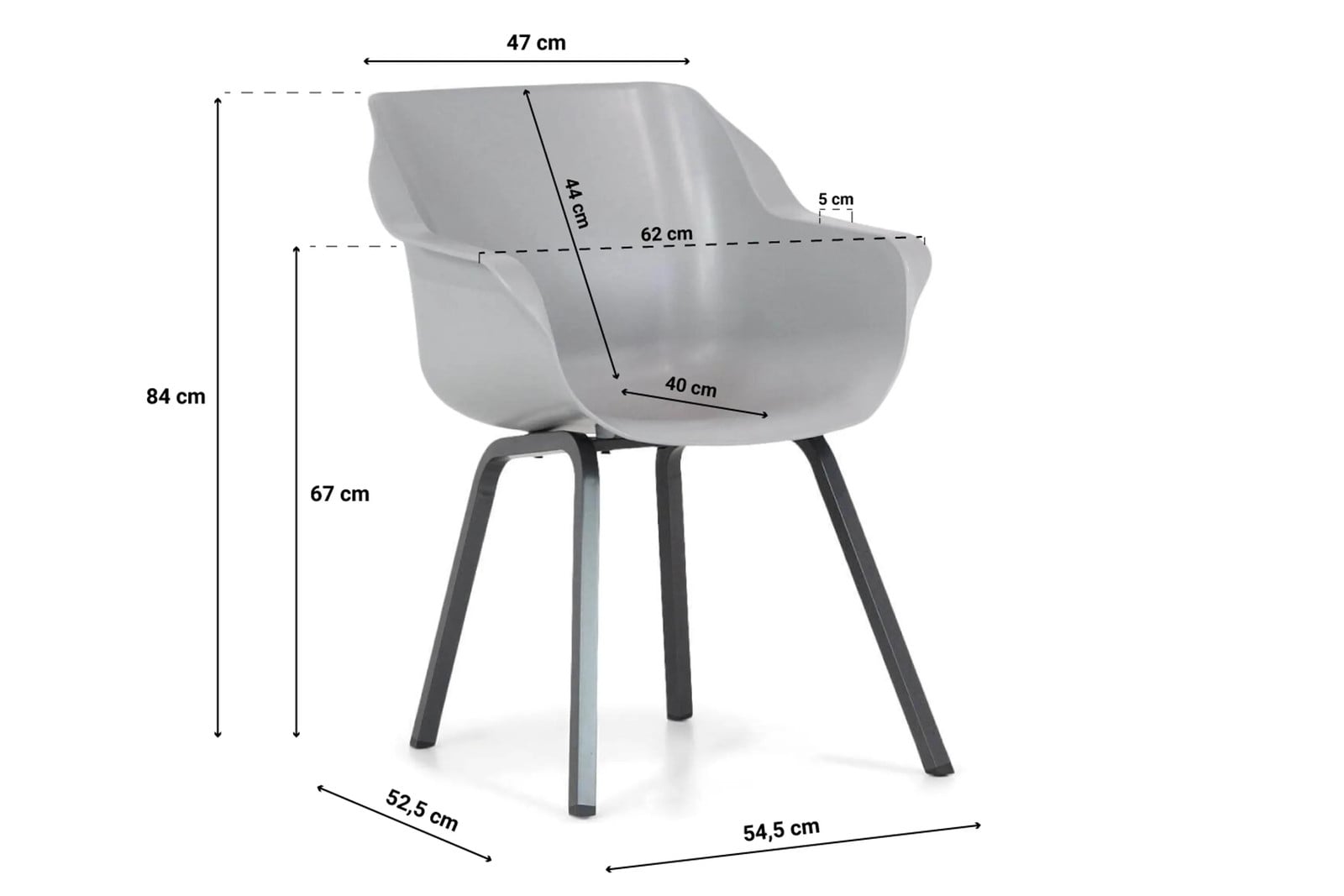 Hartman Sophie Element tuinstoel - Grijs - Aluminium