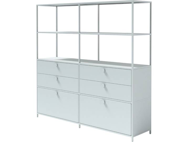 Regal Chloé seidengrau Metall B 160 H 160 cm - Möbel Konfigurator: Traummöbel individuell zusammenstellen