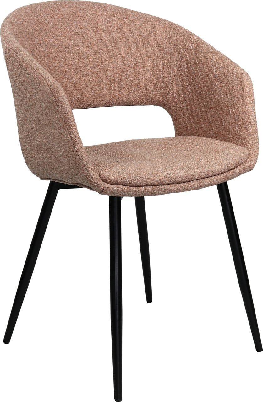 Kick Collection Eetkamerstoel Dean - Roze - Gestructureerde stof