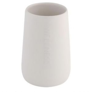 Axentia Zahnputzbecher Bonja Wellness, weiß, aus Keramik, 8,5 x 13 cm, 250 ml