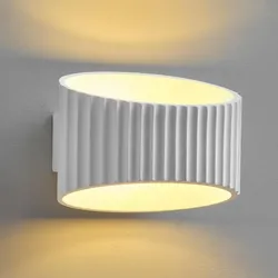 Osram Wandleuchte Decor Plaster Band Flat aus Gips in Weiß mit E27 Fassung