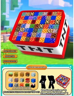 Multisell Products Hub Children DIY Magnetic Building Blocks Set With Play Storage Box 105pcs
