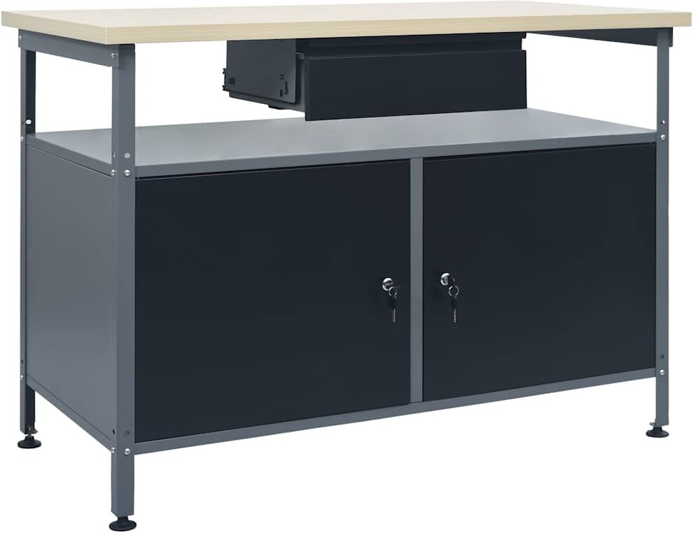 vidaXL Établi Noir 120x60x85 cm Acier