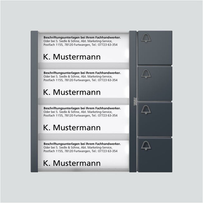Siedle&Söhne; Module de boutons bus anthracite BTM 650-04 AG (210004910-00)