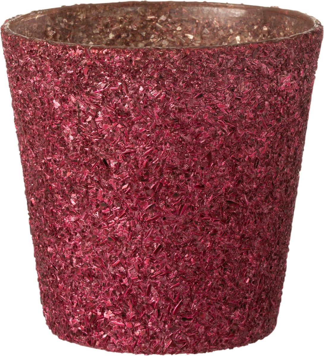 J-Line Windlicht Glitter Fuchsia Large Waxinelichtjeshouder en Pilaarhouder