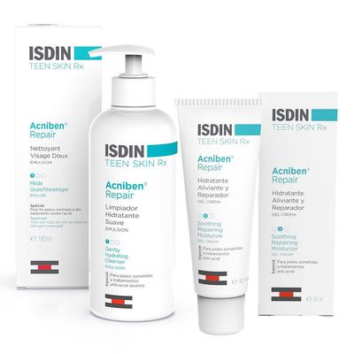 Isdin Acniben Repair beruhigende Gesichtcreme + Acniben® Isdin® Reinigungsemulsion 40+180 ml Set