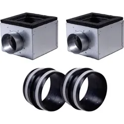 Pluggit Verteilerkasten PluggPlan ? Innenrohr Ø95 mm ? 198x153x198 mm ? Stahlble...