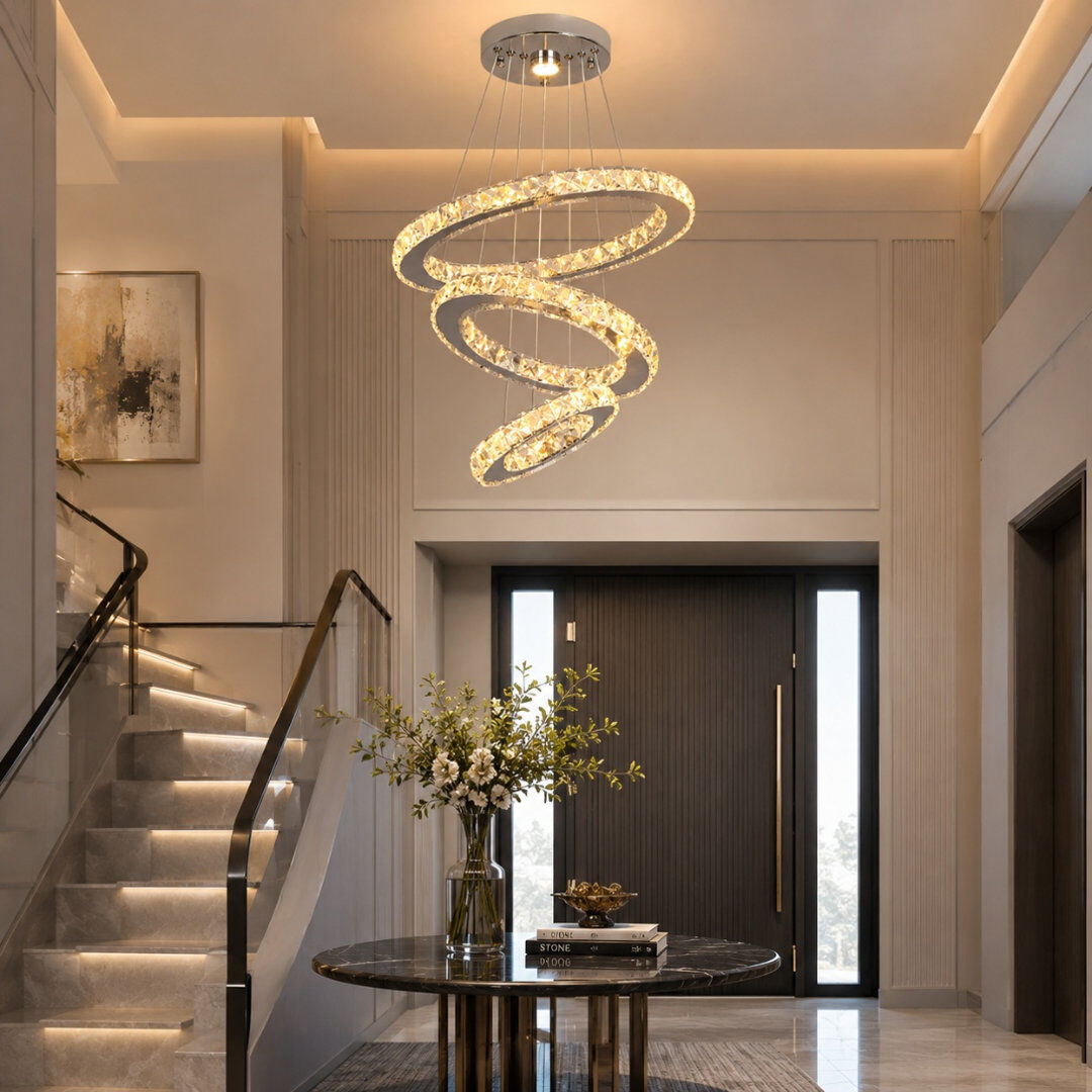 Canora Grey Malena 3 - Light Crystal LED Chandelier Warm White Light 40cm W X 40cm D