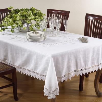 Saro Lifestyle Lace Trimmed Tablecloth