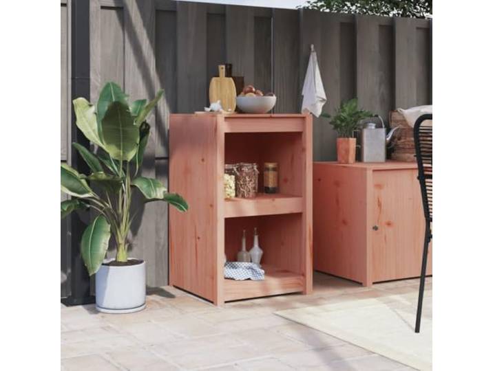 Outdoor-Küchenschrank MEPPEL 55 x 55 x 92 cm aus Holz Unbehandeltes Douglas-Massivholz, modulares Design, Stauraum, Wandbefestigung inklusive, Montage