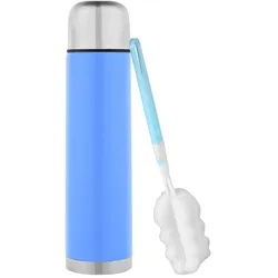 GRÄWE Isolierflasche inkl. Reinigungsbürste, 1 Liter, mit Drehverschluss, hellblau, matt