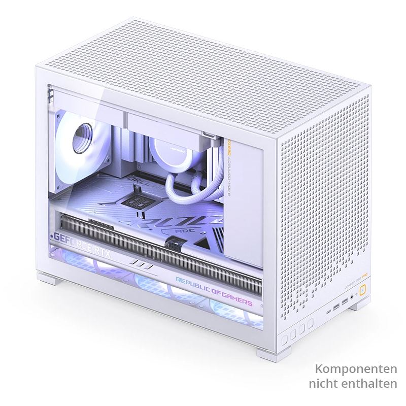 Jonsbo D32 PRO White PC-Gehäuse, Mini-Gehäuse, mATX, Tempered Glass - weiß